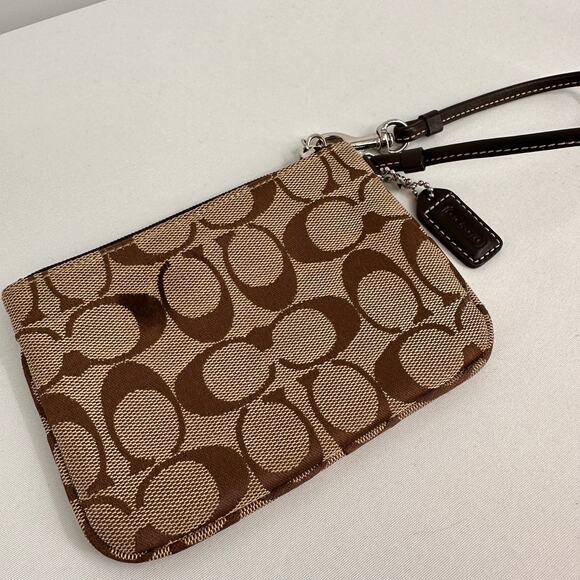 Coach Signature Mini Wristlet Pouch - Picture 4 of 6